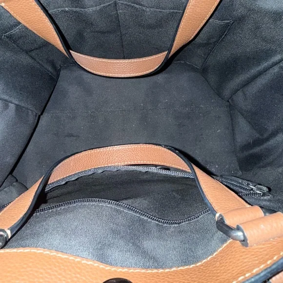 Coach Brown Pebbled Leather Tote - Picture 4 of 7